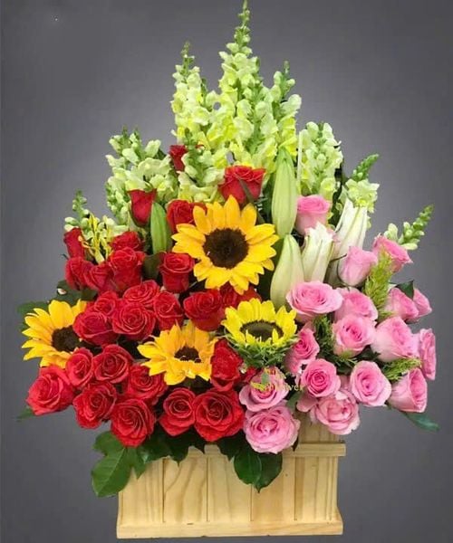 Hộp Hoa Để Bàn Khai Trương Sunny