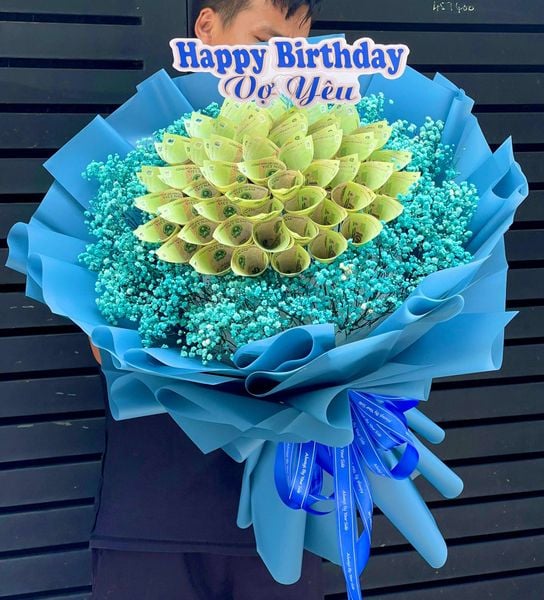 Hoa Tiền 100k: Bó Hoa Tiền 50 tờ x 100k