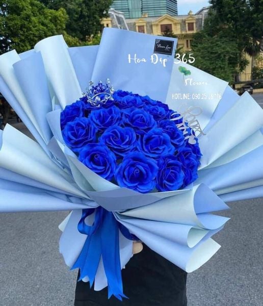 Blue Rose - HST25 - Bó Hoa Hồng Sáp Thơm 25 Bông
