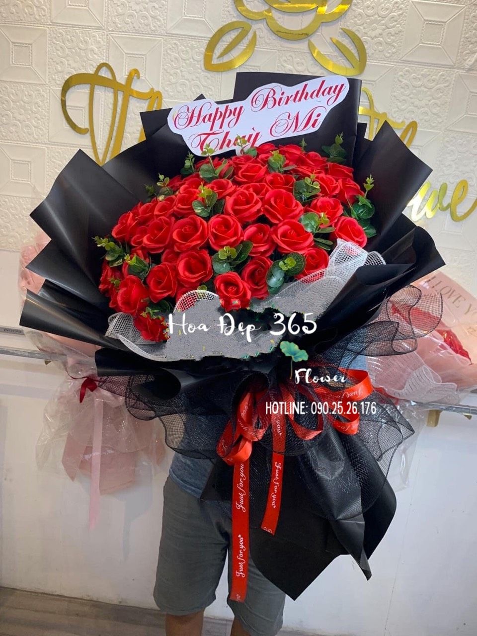 Bó Hoa Sáp Nhũ Kim Tuyến màu đỏ sang trọng quà tặng valentine 142 83  2010 sinh nhật sự kiện HHS07  Anzzar Home Decor