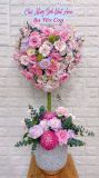  Bình Hoa Trái Tim Thiết Kế Tone Hồng - HCB62 - Hoa Tặng Sinh Nhật Bạn Gái Lãng Mạn 