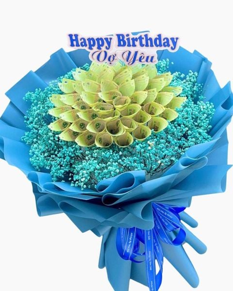 Hoa Tiền 100k: Bó Hoa Tiền 50 tờ x 100k