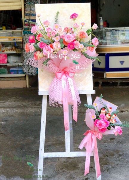 Lẵng hoa sinh nhật đẹp nhất:  Hài Hoà - GT07