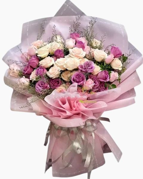 Bó Hoa Hồng Chiều Tím