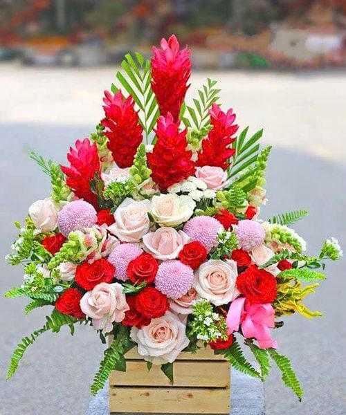 Hộp Hoa Khai Trương Để Bàn Hạnh Phúc - HCH86