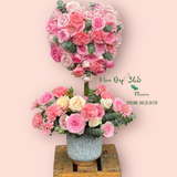  Pink Tone Heart Vase Gift for Female Boss - HCB64 