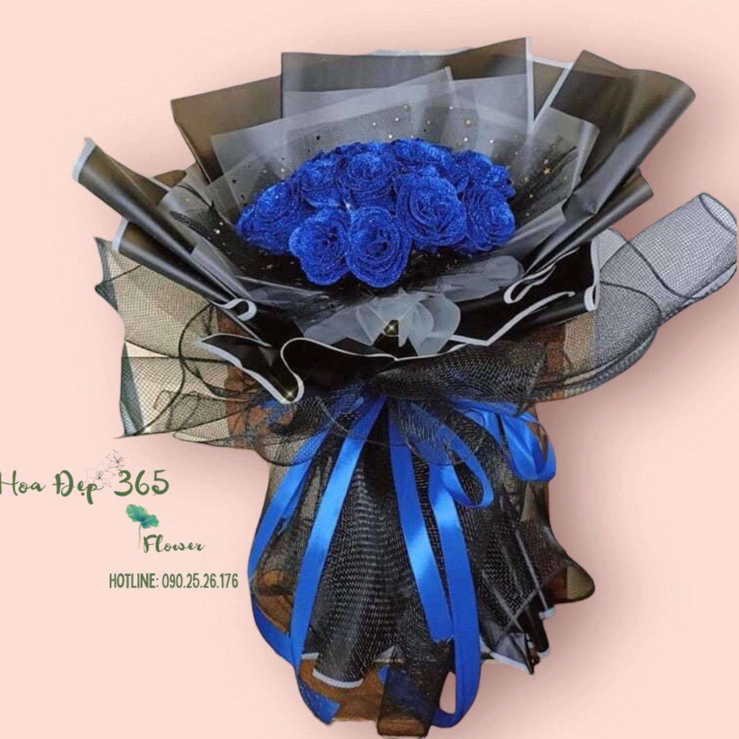  Blue Rose Glitter - HST35 - Hoa tặng mẹ 