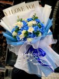  Blue and White Bouquet - HST07 - Hoa Hồng Sáp Thơm Đẹp 