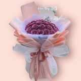  Purple Rose - HST26 - Bó Hoa Hồng Tím Kim Tuyến 25 Bông 