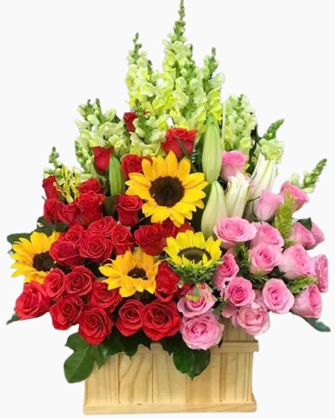 Hộp Hoa Để Bàn Khai Trương Sunny