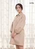 ĐẦM SUÔNG NÂU NHẠT LỤA CREP KOREA, CỔ BẺ, TAY PHỒNG