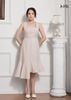 ĐẦM BODY MÀU KEM LA MỘC, LỤA CREP KOREA, CỔ VUÔNG, ĐUÔI CÁ