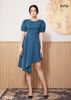 ĐẦM ÔM DÁNG XÒE LA MỘC, TAY XẾP PHỒNG, LỤA CREP KOREA