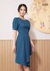 ĐẦM ÔM DÁNG XÒE LA MỘC, TAY XẾP PHỒNG, LỤA CREP KOREA