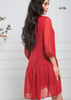 ĐẦM BABYDOLL CHIFFON KOREA ĐỎ ĐÔ, CỔ QUÀNG, TAY LỠ, LA MỘC