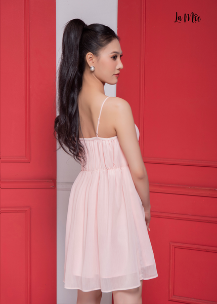 ĐẦM CHIFFON HỒNG PHẤN, 2 DÂY BABYDOLL, Maxivic