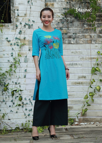 ao-dai-linen-xanh-bien