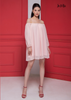 ĐẦM CHIFFON HỒNG PHẤN BABYDOLL TRỄ VAI , LA MỘC