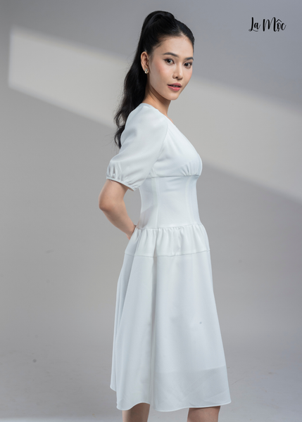 ĐẦM CREP TRẮNG TÙNG PHỒNG MAXIVIC