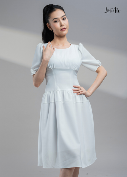 ĐẦM CREP TRẮNG TÙNG PHỒNG MAXIVIC