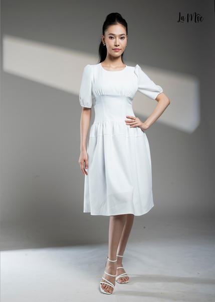 ĐẦM CREP TRẮNG TÙNG PHỒNG MAXIVIC