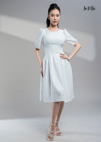 ĐẦM CREP TRẮNG TÙNG PHỒNG MAXIVIC