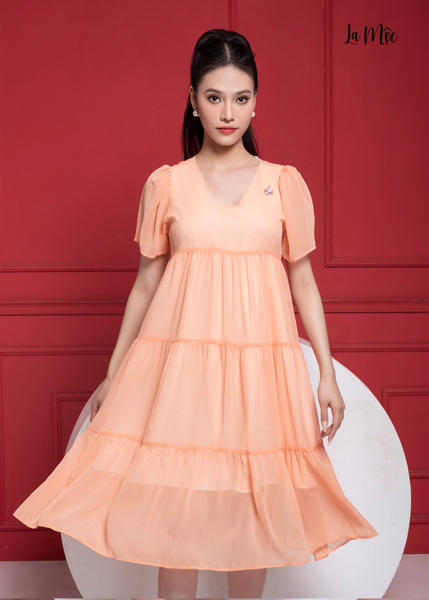 ĐẦM CHIFFON CAM, BABYDOLL 3 TẦNG, Maxivic