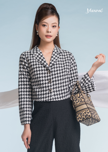 ÁO VEST CROPTOP GINGHAM TRẮNG ĐEN