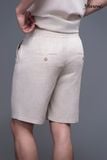 Quần nam linen be nhạt ngắn