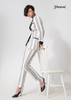 SET VEST LINEN TRẮNG ĐEN SỌC DÀI