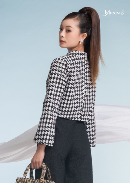ÁO VEST CROPTOP GINGHAM TRẮNG ĐEN