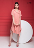 ĐẦM LINEN HỒNG CAM, DÀNG SUÔNG, CỔ DANTON, LA MỘC