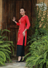 ÁO DÀI LINEN ĐỎ THÊU HOẠ TIẾT HOA