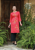 ÁO DÀI LINEN ĐỎ THÊU HOẠ TIẾT HOA