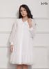 ĐẦM BABY DOLL TRẮNG LA MỘC, LỤA CREP KOREA KẾT HỢP CHIFFON, TAY DÀI, TÙNG XÒE GIẤU BỤNG