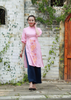 ÁO DÀI LINEN HỒNG THÊU HOẠ TIẾT HOA ĐƯỜNG DIỀM