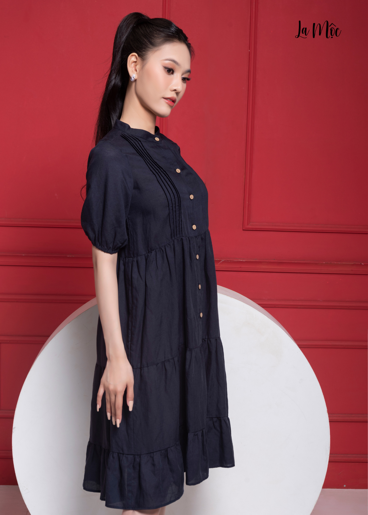  ĐẦM LINEN ĐEN, PHOM BABYDOLL, LA MỘC 