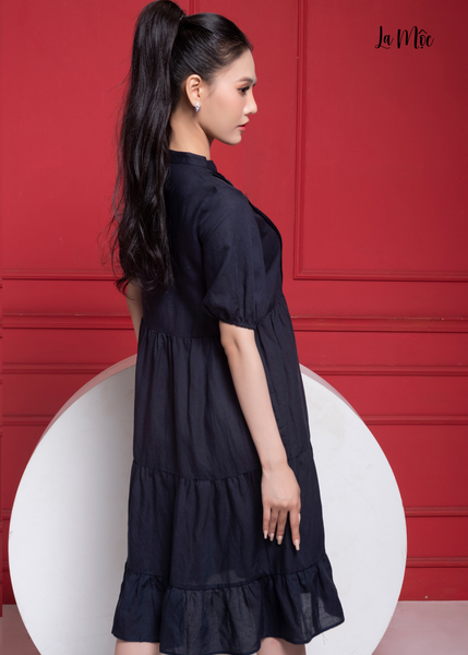 ĐẦM LINEN ĐEN, PHOM BABYDOLL, Maxivic