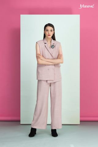 Quần tây hồng cotton bố Maxivic