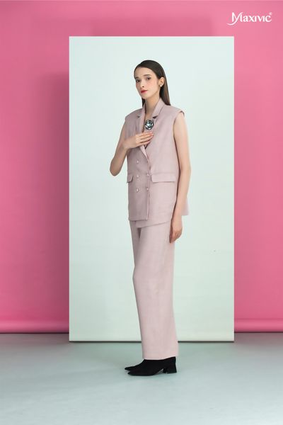 Quần tây hồng cotton bố Maxivic