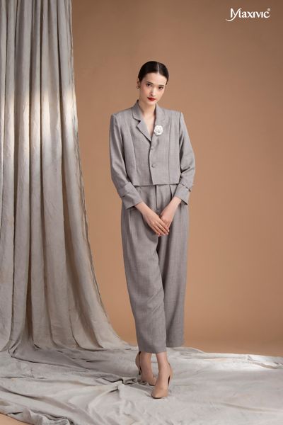 Quần tây xám đỏ cotton xô Maxivic