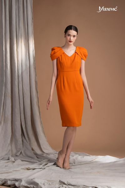 Đầm tay hoa hồng Maxivic