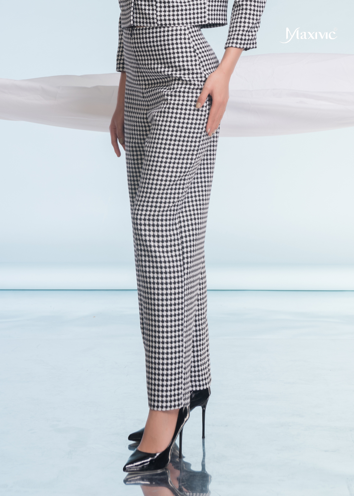  QUẦN GINGHAM TRẮNG ĐEN 