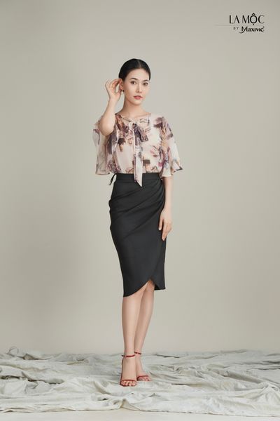 ÁO CHIFFON HỌA TIẾT NGÔI NHÀ Maxivic