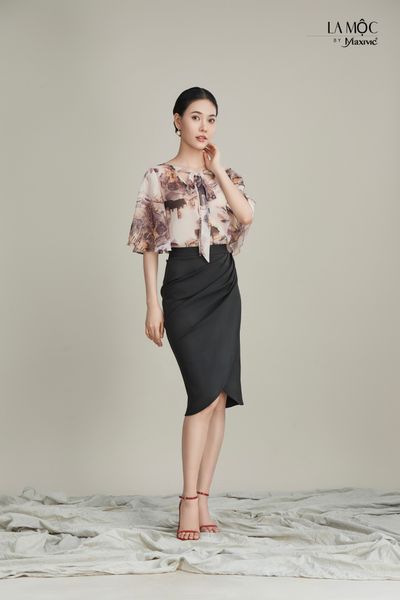 ÁO CHIFFON HỌA TIẾT NGÔI NHÀ Maxivic