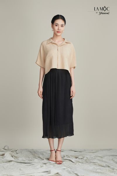 Áo sơmi linen kem Maxivic