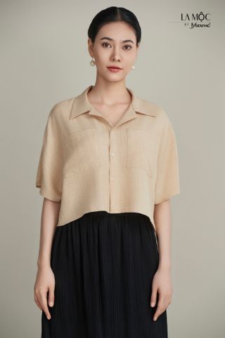 Áo sơmi linen kem Maxivic