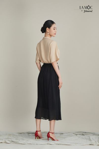 Áo sơmi linen kem Maxivic