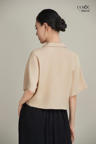 Áo sơmi linen kem Maxivic