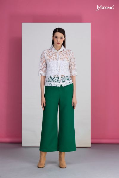 Áo ren organza cổ trụ Maxivic